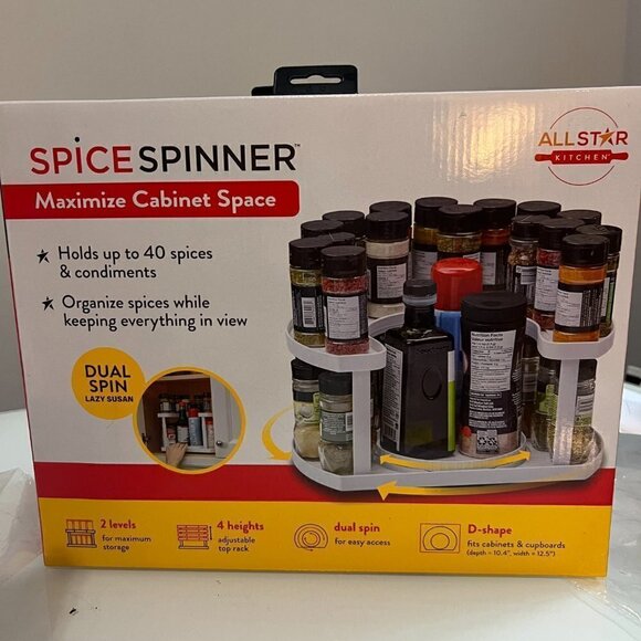 All Star Kitchen Spice Spinner Organize 4 Heights 40 Spices Brand New - Picture 3 of 4